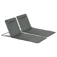 SONNENLIEGE Set mit 2 klappbaren Strandliegen mit 5-fach verstellbarer Rückenlehne und Tragetasche,124*53*45 cm,,Grau - Grau, Metall (53/45/124cm) - Vallsero