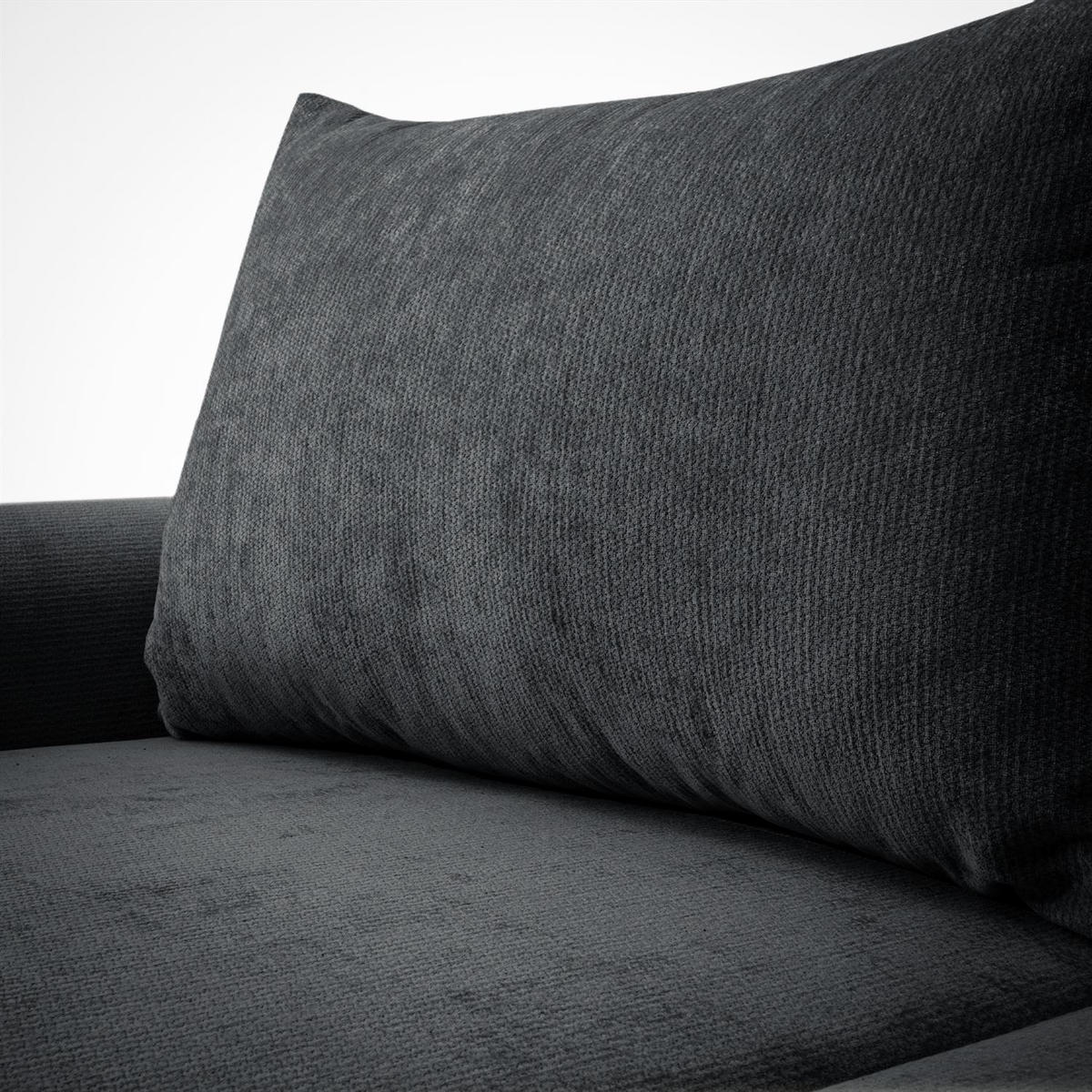 ECKSOFA GOYA mit Schlaffunktion und Bettkasten, Linke, Perfect Harmony 90 - Graphitfarben, Textil (184/302cm) - Lookway