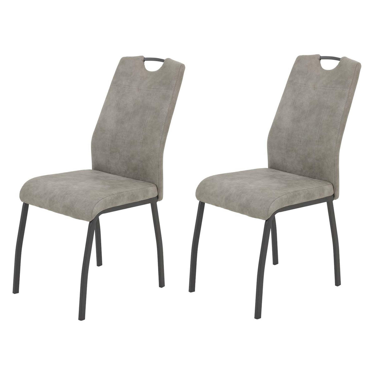STUHL-SET 2 Stück Elif II - Vintage Grau - Grau, Textil/Metall (44/96/64cm) - Hela Vertriebs GmbH