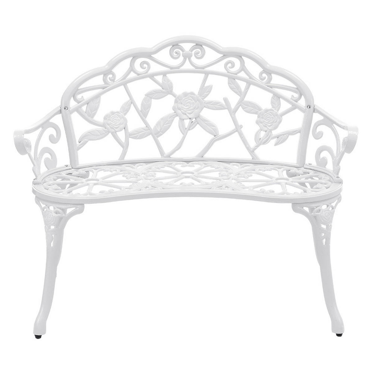 GARTENBANK Monfalcone - Weiß, Metall (99/78/54cm) - casa.pro