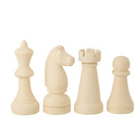 SCHACHFIGUR (4ER SET) - Beige, Glas/Naturmaterialien (11/29/11cm) - J-Line