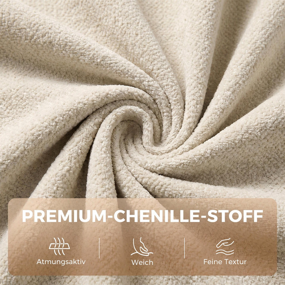 RELAXSESSEL Polyester Cremeweiß - Creme, Textil/Metall (97/102/99cm) - HOMCOM