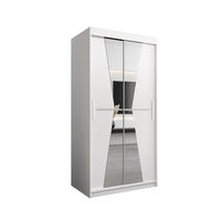 SCHWEBETÜRENSCHRANK 200/100/62 2-türig - Silberfarben/Weiß, Holz/Kunststoff (100/200/62cm) - MÖBEL KRYSPOL