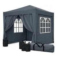 FALTPAVILLON 2x2m Smoky Grau inkl. 4 Fußgewichten - Grau, Metall (200/245/200cm) - QUICK STAR