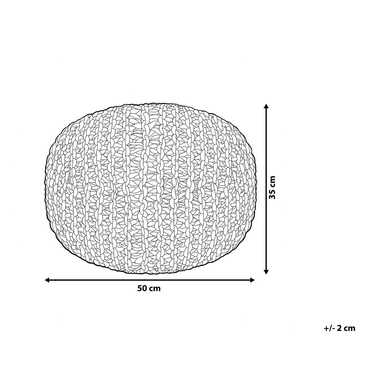 POUF Conrad 50/50/35 cm - Grau, Naturmaterialien/Textil (50/35/50cm) - Beliani