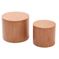 COUCHTISCH (2er set) Rund Braun 50 x 50 x 39 cm - Braun, Holz (50/50/38.5cm) - Nordlys