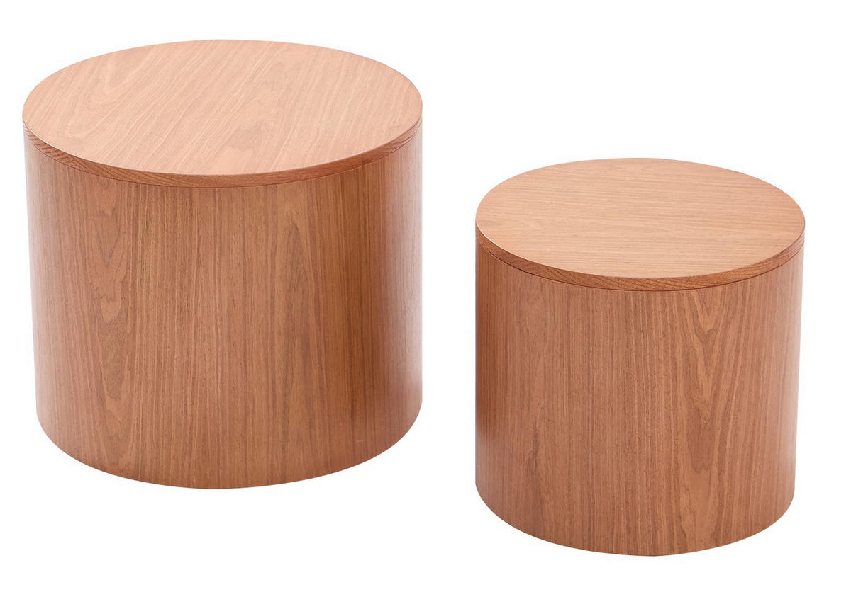 COUCHTISCH (2er set) Rund Braun 50 x 50 x 39 cm - Braun, Holz (50/50/38.5cm) - Nordlys