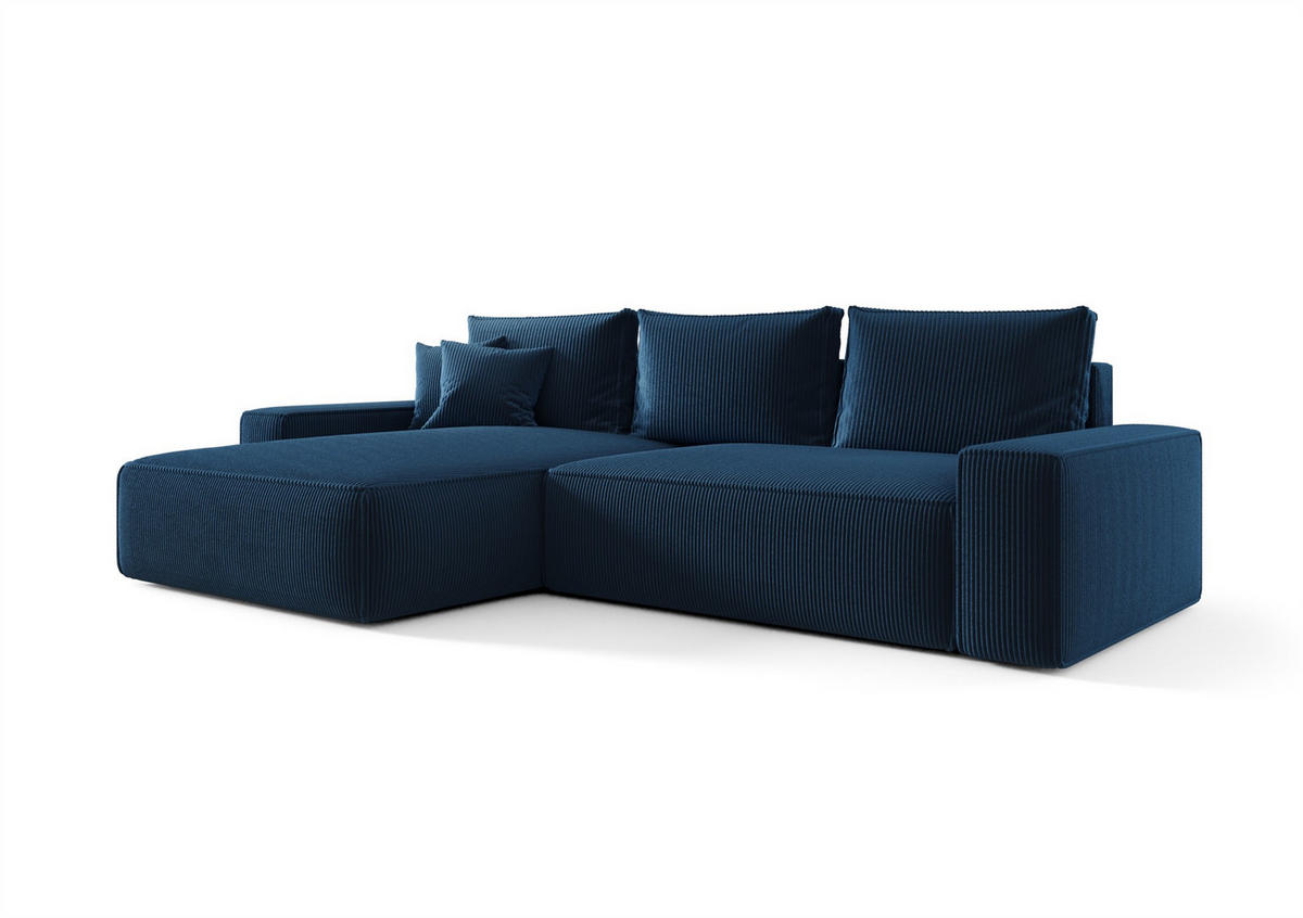 ECKSOFA Walken Mit Schlaffunktion - Blau, Holzwerkstoff/Textil (280/185cm) - Fun Möbel