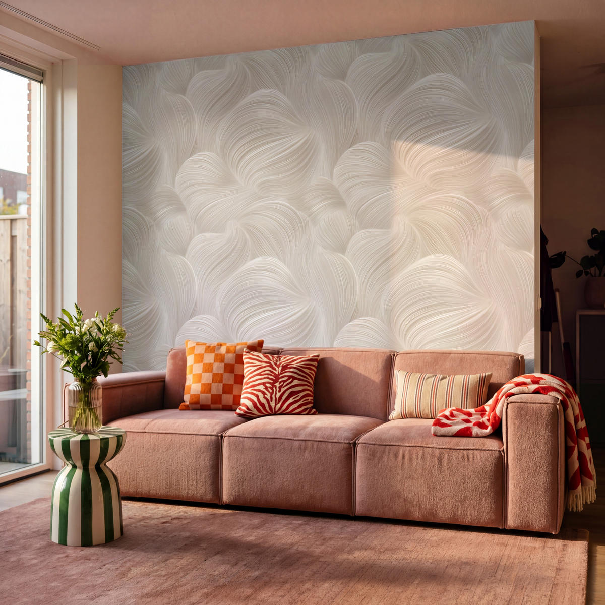 TAPETE - Lines - Ventilator - Beige - 280x260 cm - Creme, Papier (280/260cm) - OnlyWow