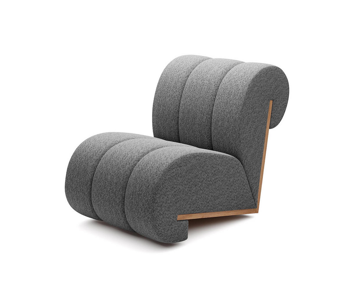 SESSEL CATCH ME Sessel, Bequeme Polsterung, 3D-Stoff, Hohe Festigkeit, Holzdetails, Farbe Grau - Schwarz/Grau, Holz/Textil (80/78/100cm) - DomoHome