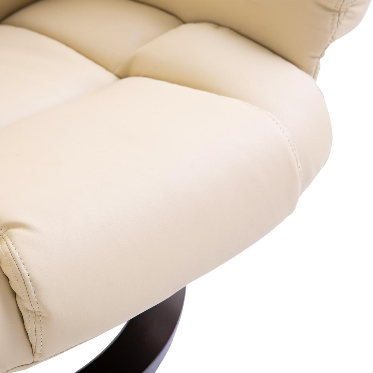 RELAXSESSEL DE-07603 mit Hocker, 360° drehbar, 145° neigbar Creme - Creme, Holz/Metall (79/100/80cm) - ComfortXL