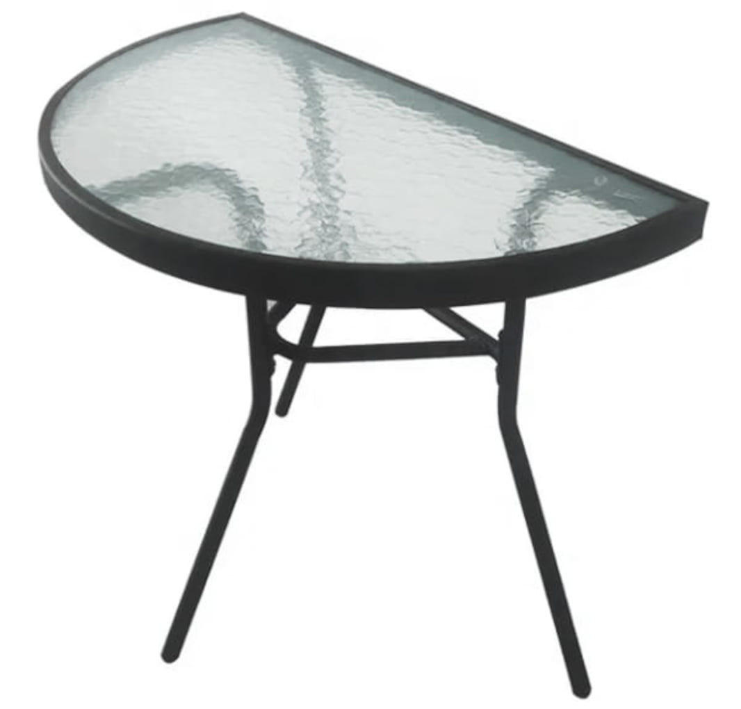 GARTENTISCH halbrund 70cm - Transparent, Metall (70/40/70cm) - Mat-Haus