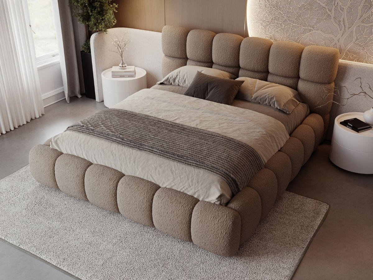 POLSTERBETT Modo 160x200 Bouclé-Stoff Braun - Braun, Textil (160/200cm) - Graingold