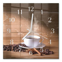 WANDUHR 30x30 cm - Kaffee - Braun, Glas (30/30/0.4cm) - TULUP