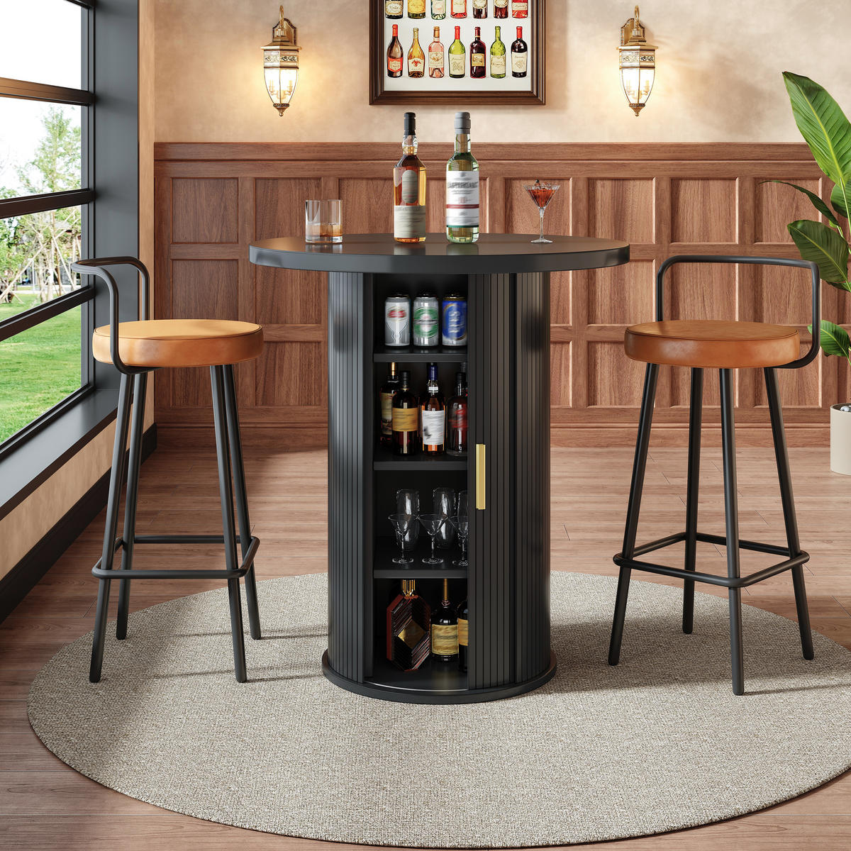 BARTISCH Schwarz 60/60/91,6 cm - Schwarz, Holz (60/60/91.6cm) - PANGIVO