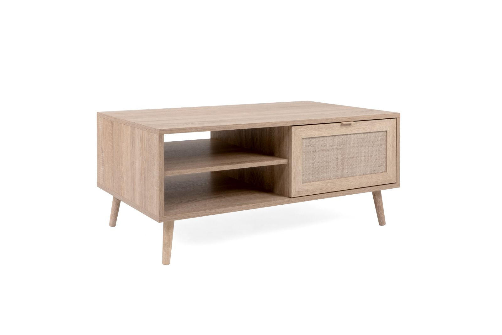 COUCHTISCH Malmö 55A - in Sonoma Eiche mit Bast-Dekor - Sonoma Eiche, Holzwerkstoff (60/100/46cm) - möbelvita