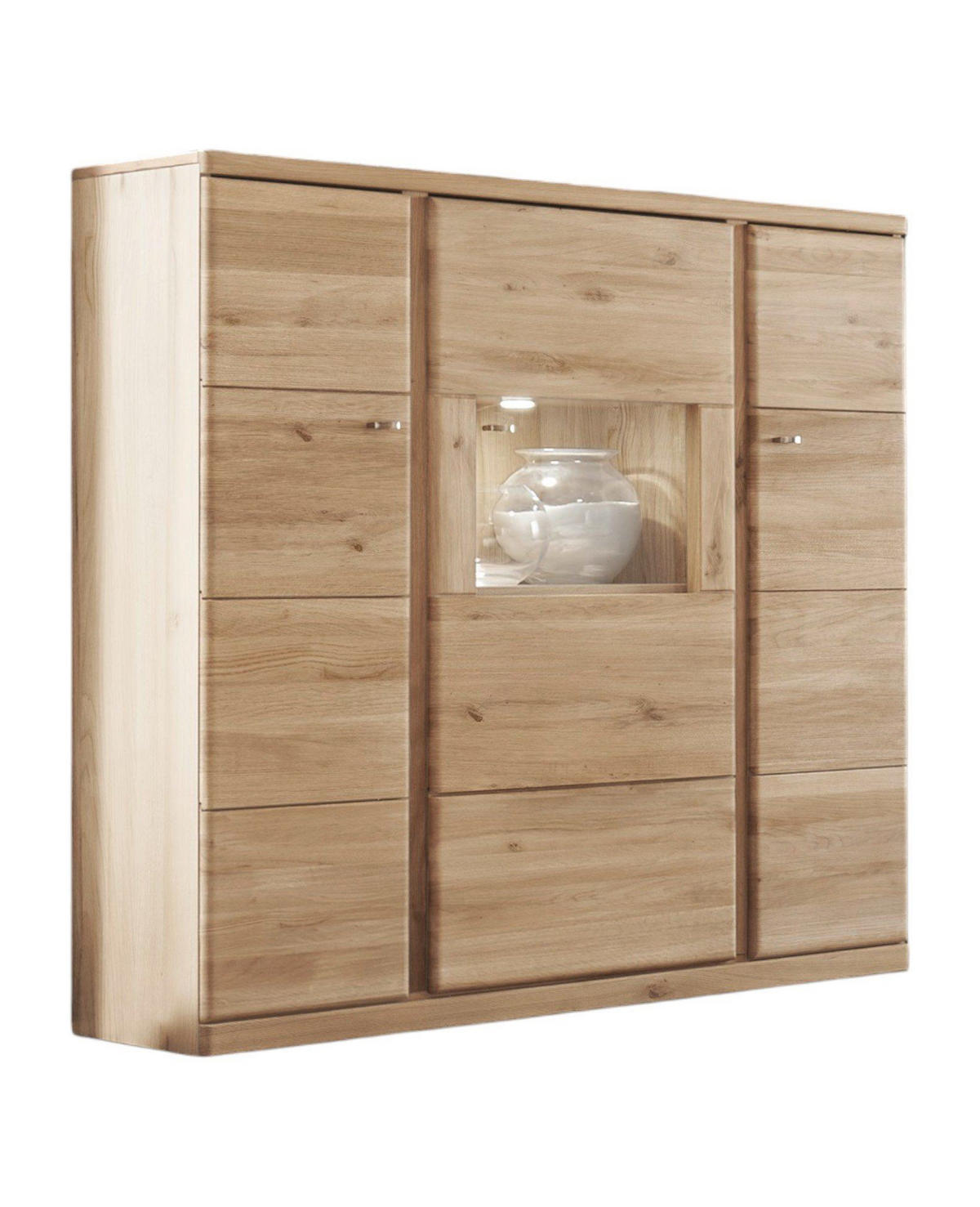 HIGHBOARD Teilmassiv Ianisha 138x140x41 Anrichte Wildeiche Bianco geölt - Naturfarben, Holz (138/140/41cm) - 58aufmkessel