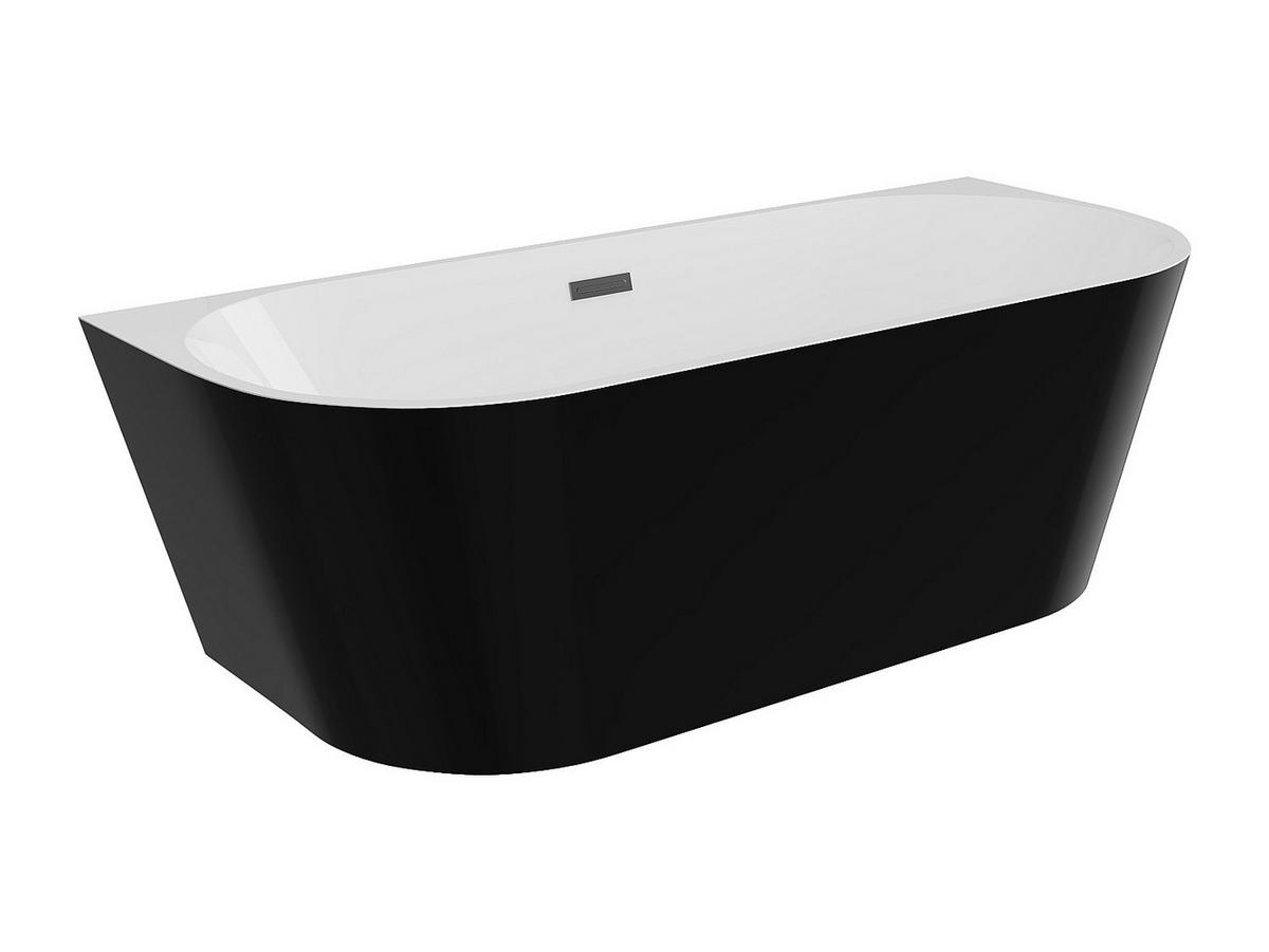 VORWANDBADEWANNE - 1 Person - Acryl - Schwarz - - Schwarz, Kunststoff (180/58/75cm) - Vente-Unique