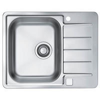 EINBAUSPÜLE 61,5 x 50cm Edelstahl Line max 110 Schrank 50cm Ablage 2x Hahnloch - Edelstahlfarben, Metall (50/19/62cm) - Alveus