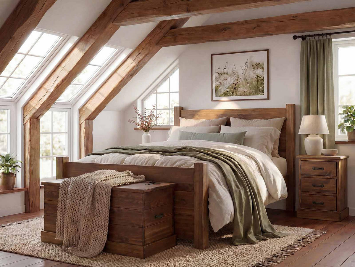 BETT aus Massivholz Rustyk Dobromir 180x200 - Dunkelbraun, Holz (180/200cm) - Seart