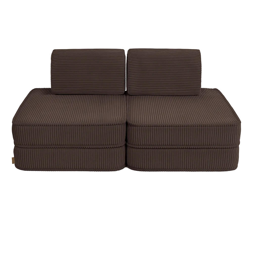 KINDERSOFA AESTHETIC 120 cm Cord Braun 4 Stk - Braun, Textil (60/12.5/120cm) - MeowBaby