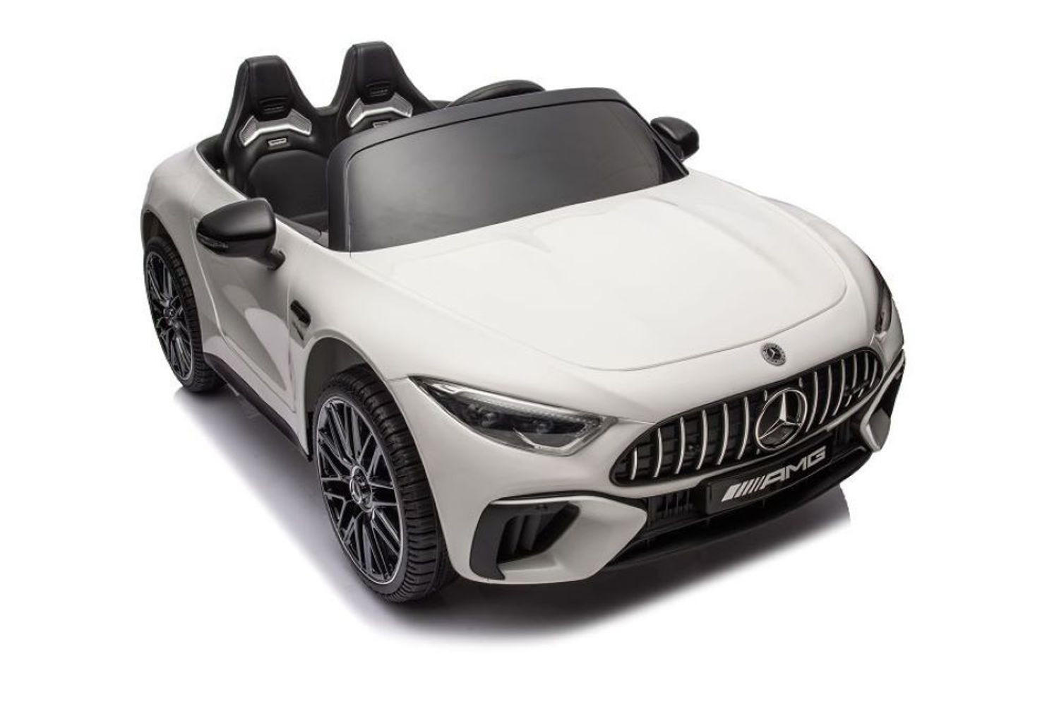 KINDER ELEKTROAUTO Mercedes SL63 AMG weiß EVA-Reifen, Stoßdämpfer, lizenziert, Fernbedienung, Bluetooth - Weiß, Kunststoff (125/75/50cm) - Es-Toys