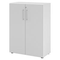 AKTENSCHRANK - 3 Ordnerhöhen 42/80/110 cm in Weiß/Grau - Weiß/Grau, Holzwerkstoff (80/110/42cm) - bümö