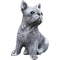 STEINFIGUR französische Bulldogge Dogge, frostfest - Grau, Stein (12/19/15cm) - stoneandstyle