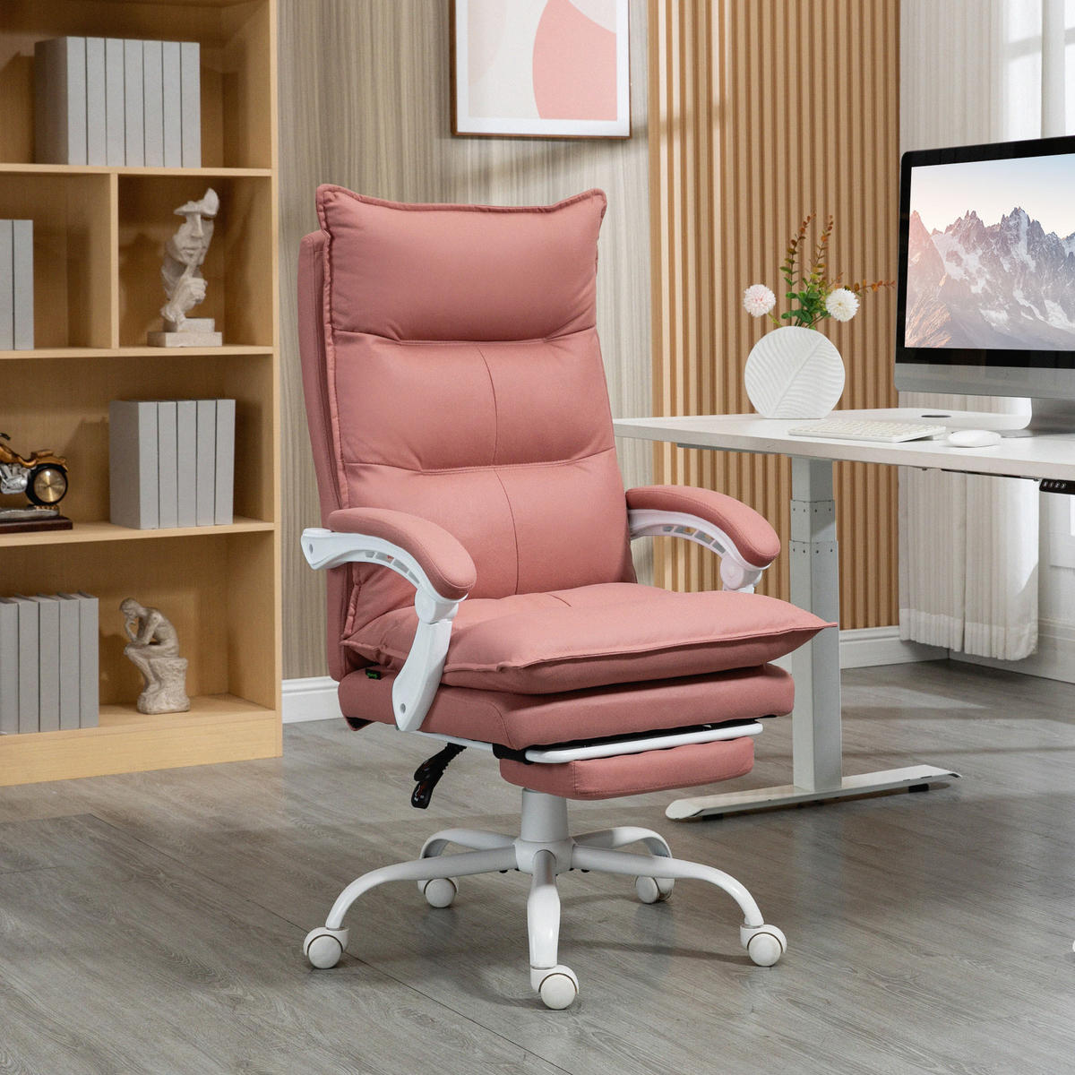 CHEFSESSEL DE-11736 MIT MASSAGE- & HEIZFUNKTION Rosa - Pink, Metall (66/121.5/74cm) - ComfortXL