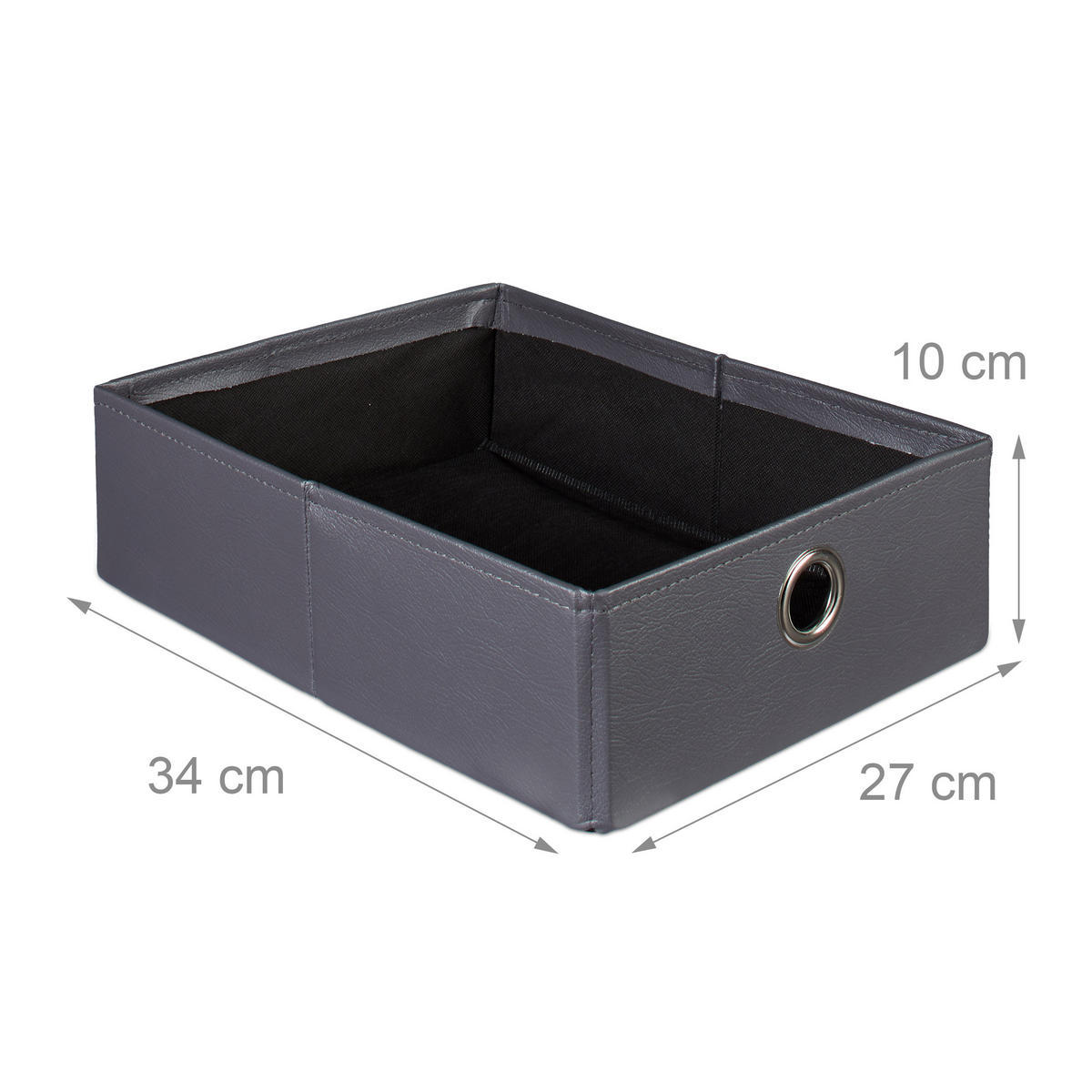 SITZHOCKER - Anthrazit, Holzwerkstoff/Kunststoff (38/38/38cm) - Relaxdays