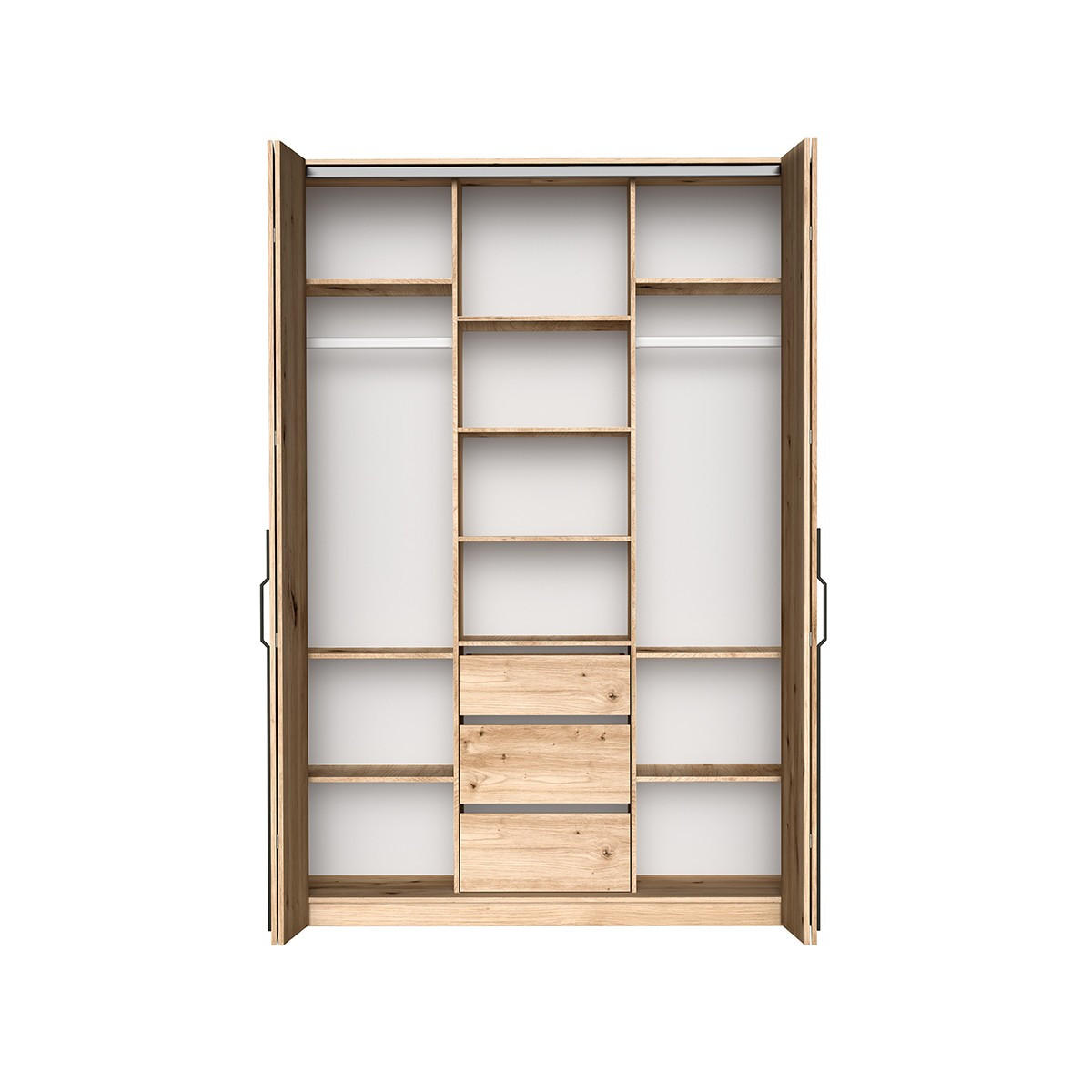 DREHTÜRENSCHRANK ANCONA 170/240/58cm 4-türig Eiche Artisan - Eiche Artisan, Holzwerkstoff (170/240/58cm) - MASSENO