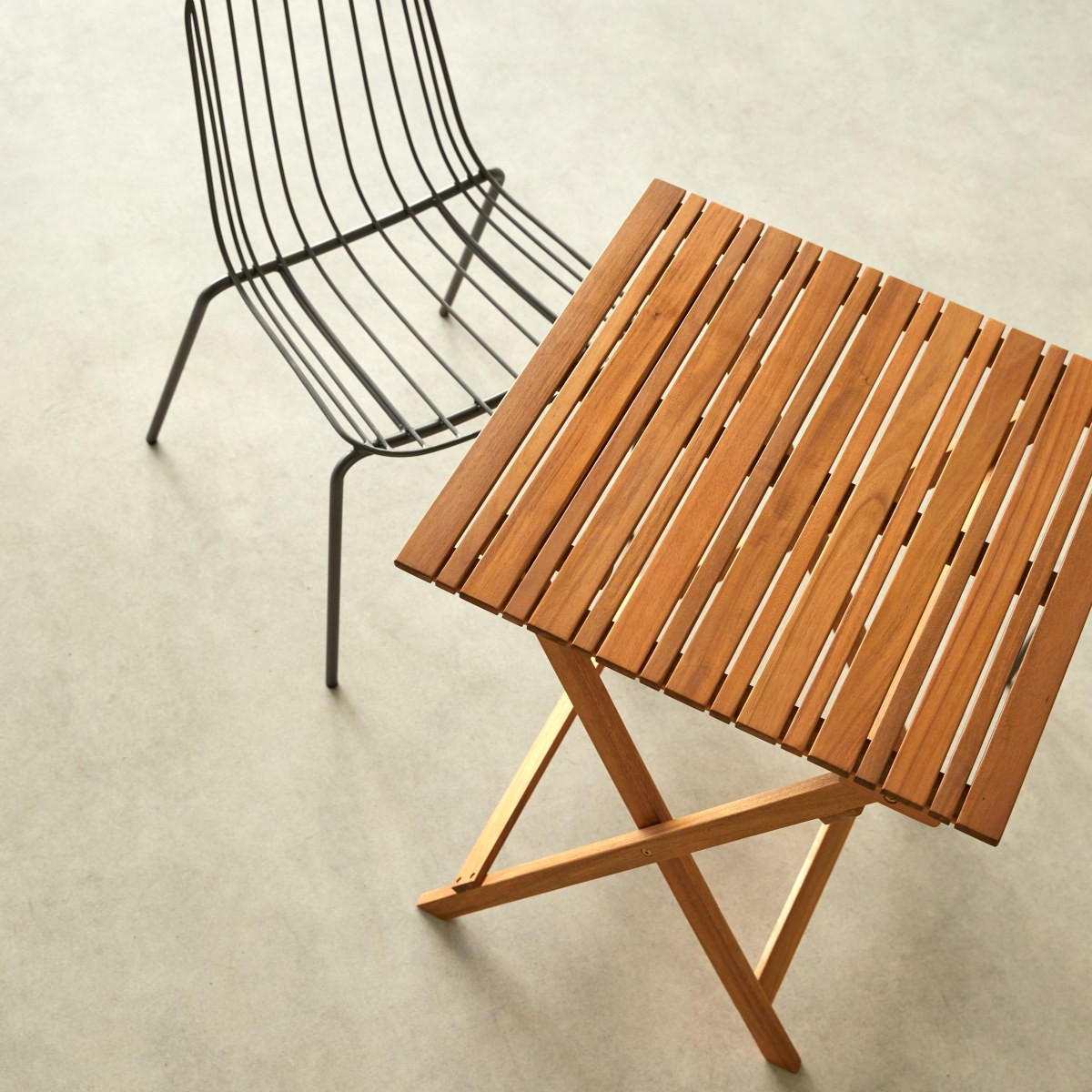 GARTENMÖBEL-SET 3-tlg Bistro Schwarz aus Akazie - Schwarz, Holz - Tikamoon