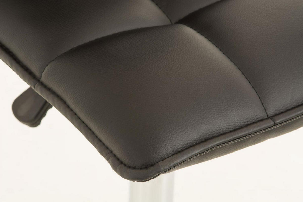 DREHSTUHL Lederlook schwarz - Chromfarben/Schwarz, Textil/Metall (43/90/56cm) - CLP