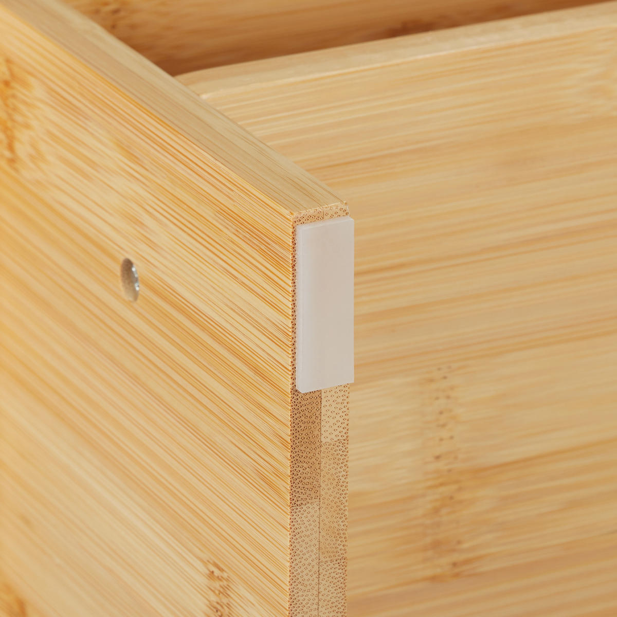MONITORSTÄNDER Natur Bambus 2 Schubladen Handyhalterung - Hellbraun, Holz/Holzwerkstoff (23/54/14cm) - Relaxdays