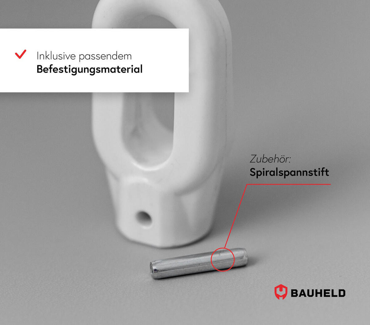 MARKISENÖSE Oval 12 mm Ral 7035 für Fleischerhaken - Grau, Kunststoff (1.2/6.5/6.5cm) - BAUHELD