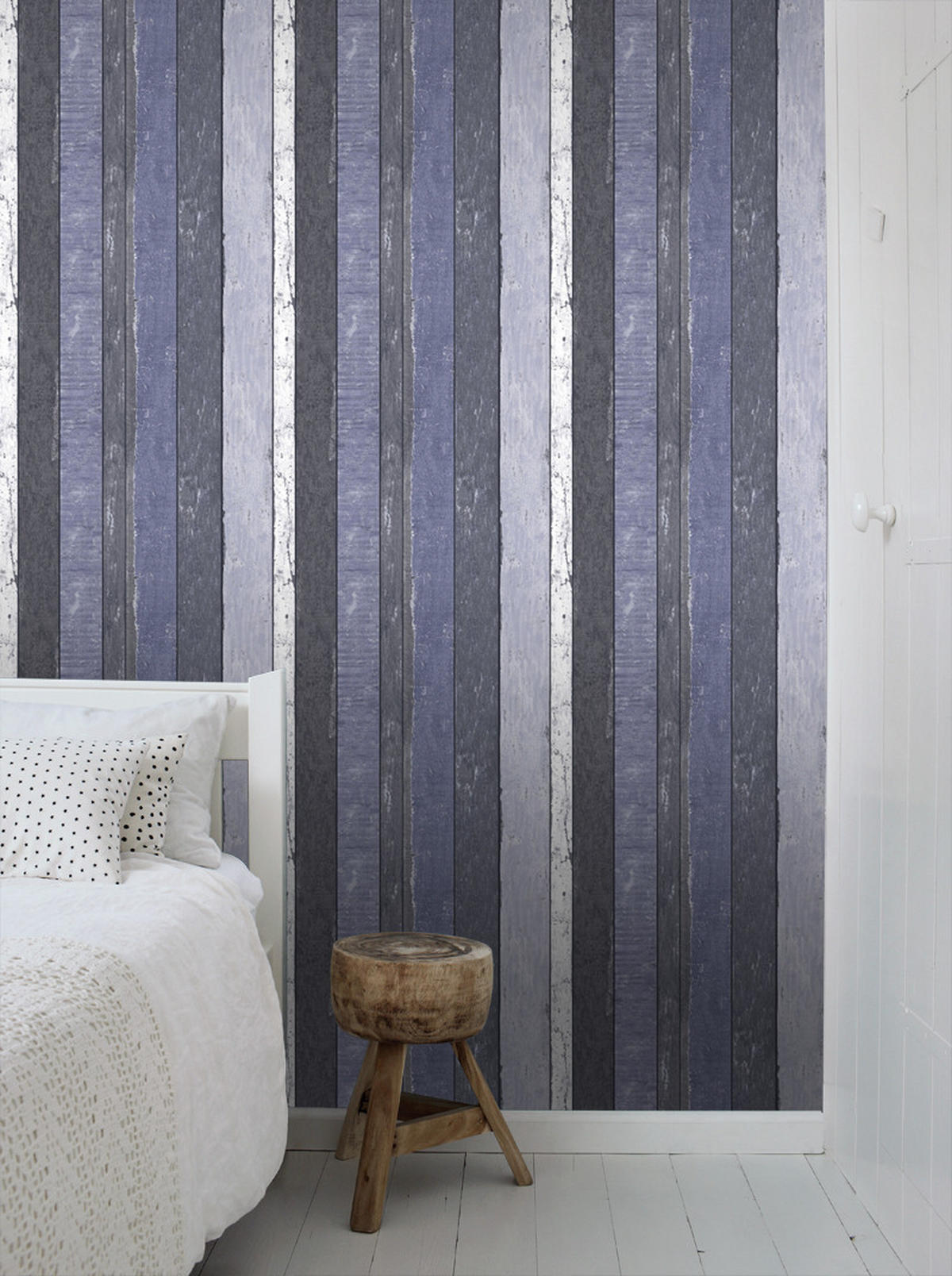 TAPETE Holzoptik 53 cm x 10.05 m - Blau, Papier (53/1000cm) - ESTAhome
