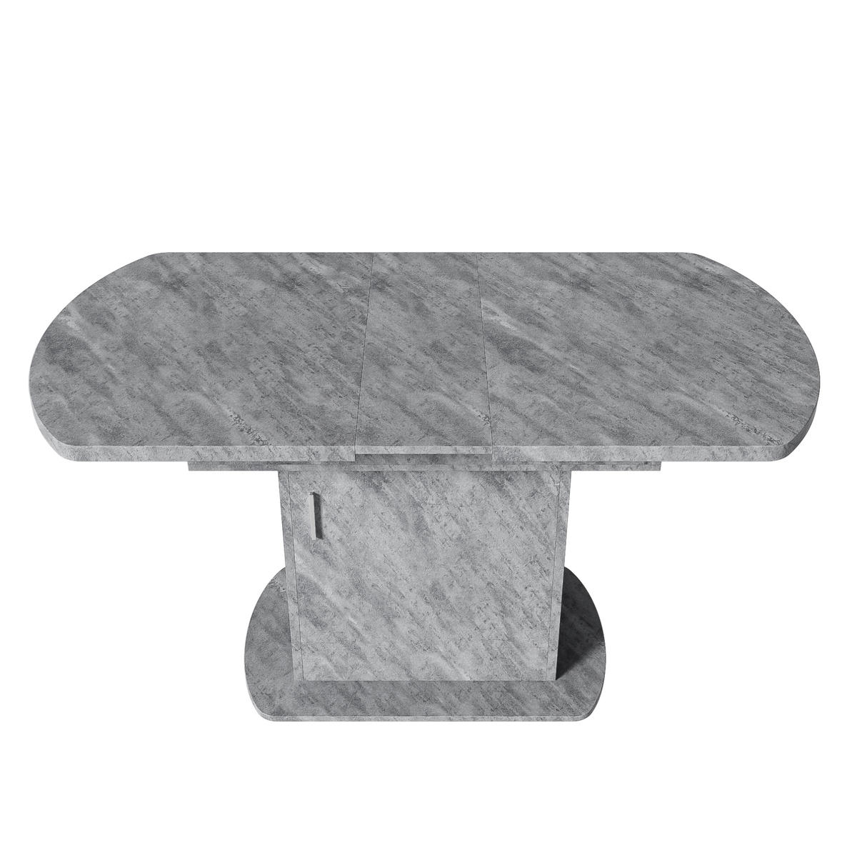 ESSTISCH oval 110/70/75 cm grau mit Stauraum und Metallgriff - Grau, Holzwerkstoff (130/70/75cm) - OKWISH