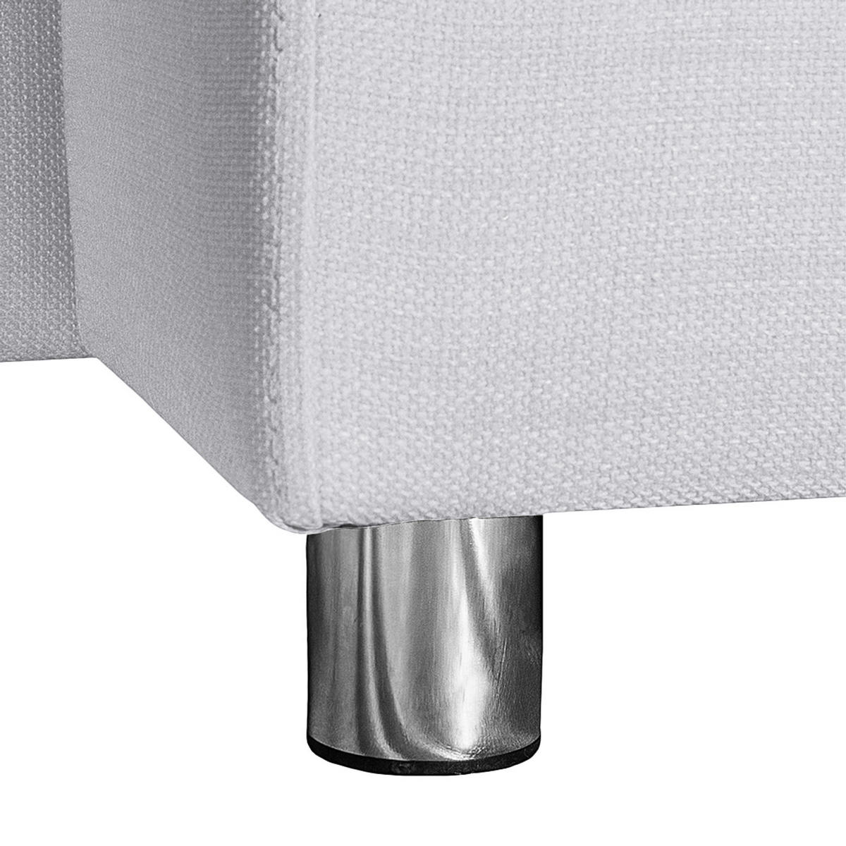ECKSOFA mit Longchair davorstehend rechts - Webstoff - Grau - Grau, Textil (240/140cm) - home24