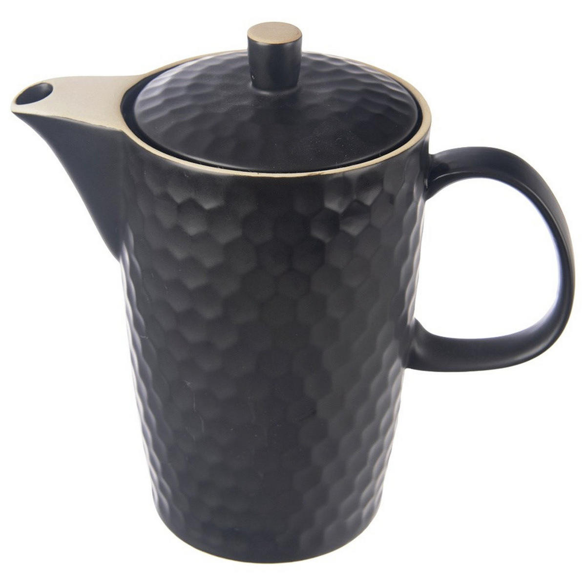KAFFEE- UND TEEKANNE Keramik Tea Time 1,3 l Schwarz - Schwarz, Kunststoff (1.3L) - Orion 