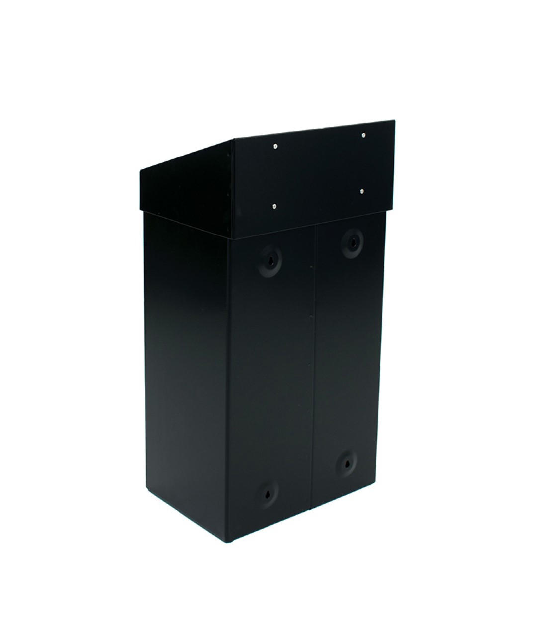 MÜLLEIMER Robuster Mit Pushdeckel 18 Liter 50 x 27,7 x 17 cm Aluminium Schwarz - Schwarz, Metall (27.7/50/17cm) - PROREGAL