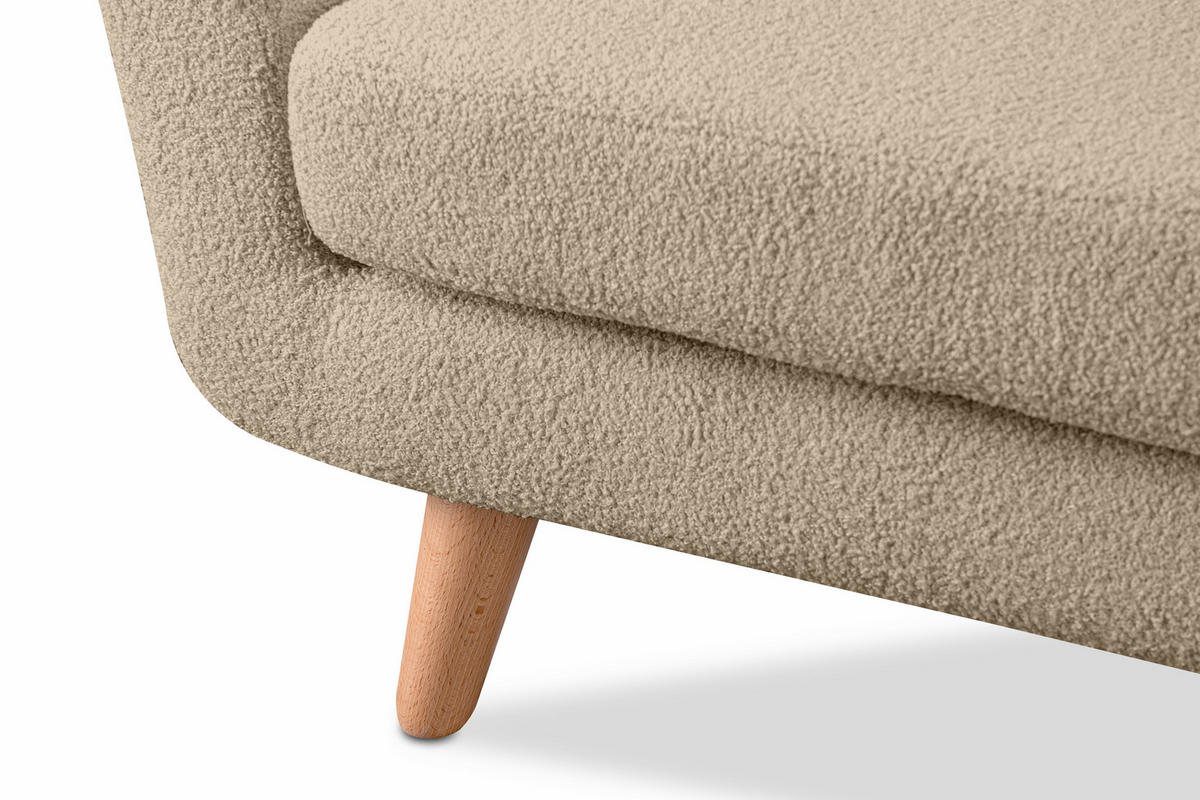 SESSEL TAGIO Massivholz-Beine, Beige - Beige/Braun, Buchenholz/Textil (86/80/88cm) - KONSIMO®
