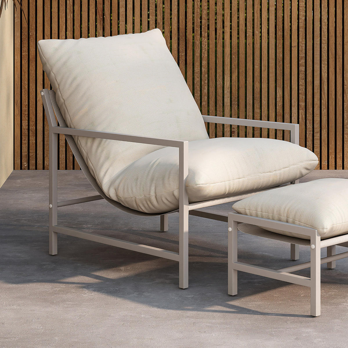 LOUNGESESSEL - Beige, Metall (67/68/128cm) - home24