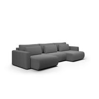 ECKSOFA mit Schlaffunktion U Grau - Grau, Textil (340/149cm) - Furnisell