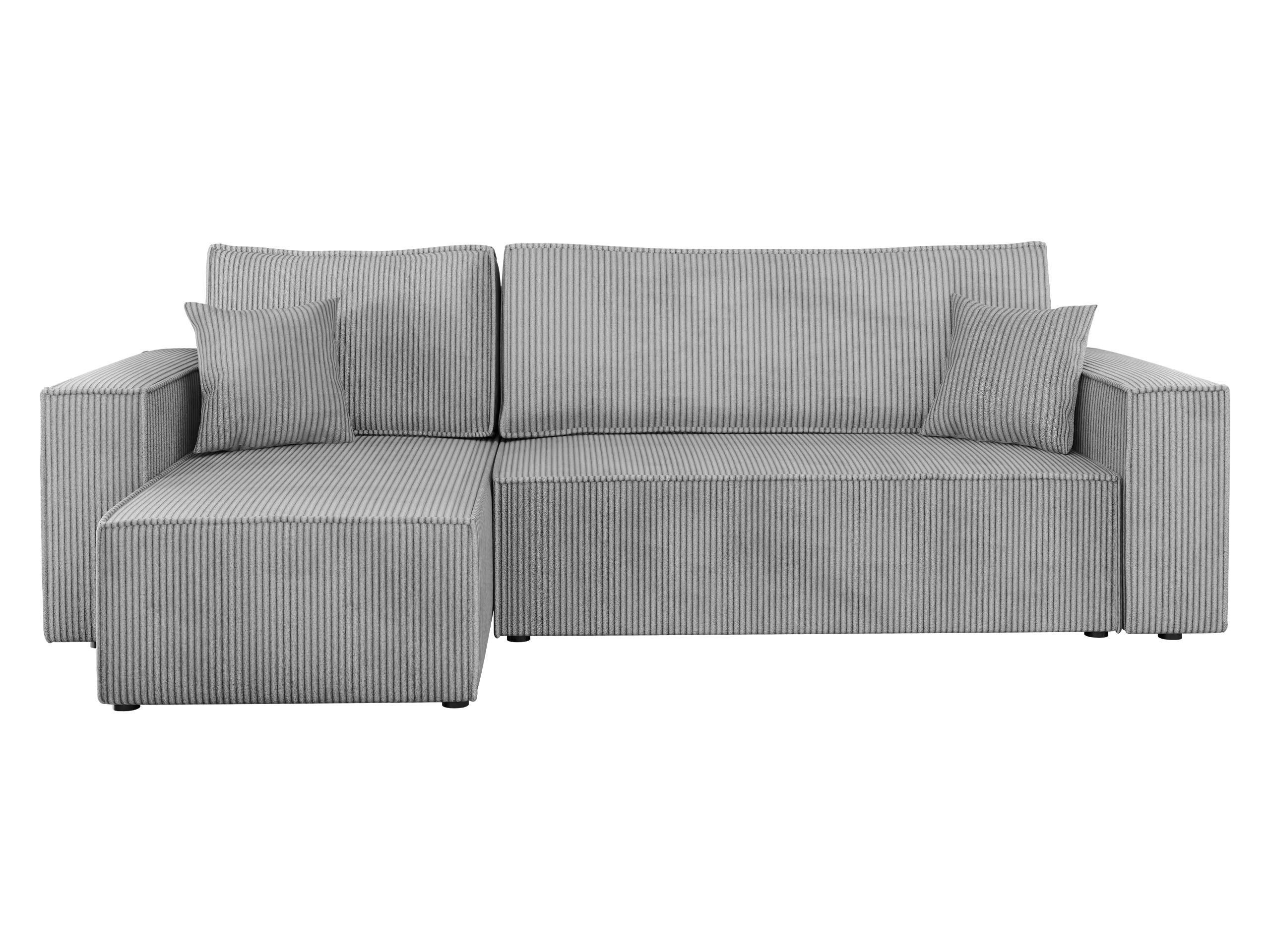 ECKSOFA Karl Cord - Schwarz/Grau, Holz/Kunststoff (244/145cm) - MIRJAN24