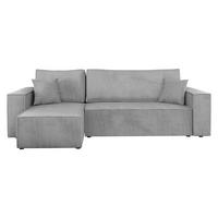ECKSOFA Karl Cord - Schwarz/Grau, Holz/Kunststoff (244/145cm) - MIRJAN24