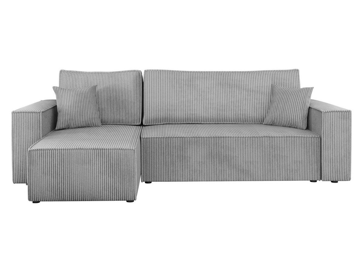 ECKSOFA Karl Cord - Schwarz/Grau, Holz/Kunststoff (244/145cm) - MIRJAN24