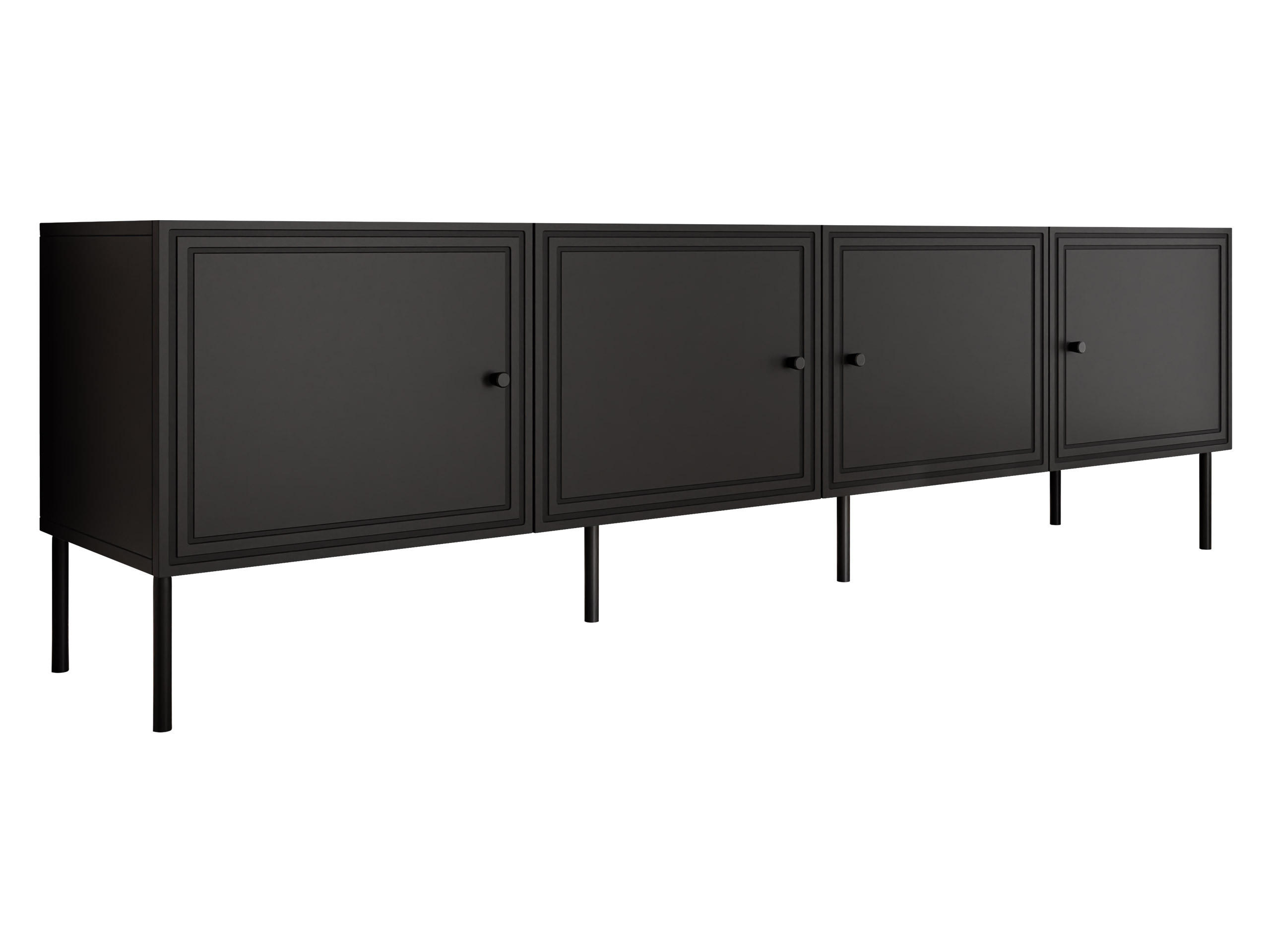 TV-LOWBOARD Palazzo Bis 200 4D - Schwarz, Holzwerkstoff/Kunststoff (201/40/60cm) - MIRJAN24
