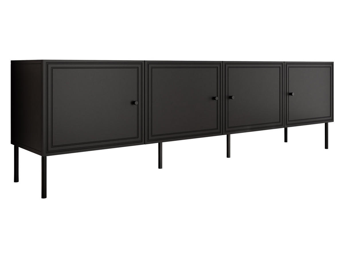 TV-LOWBOARD Palazzo Bis 200 4D - Schwarz, Holzwerkstoff/Kunststoff (201/40/60cm) - MIRJAN24