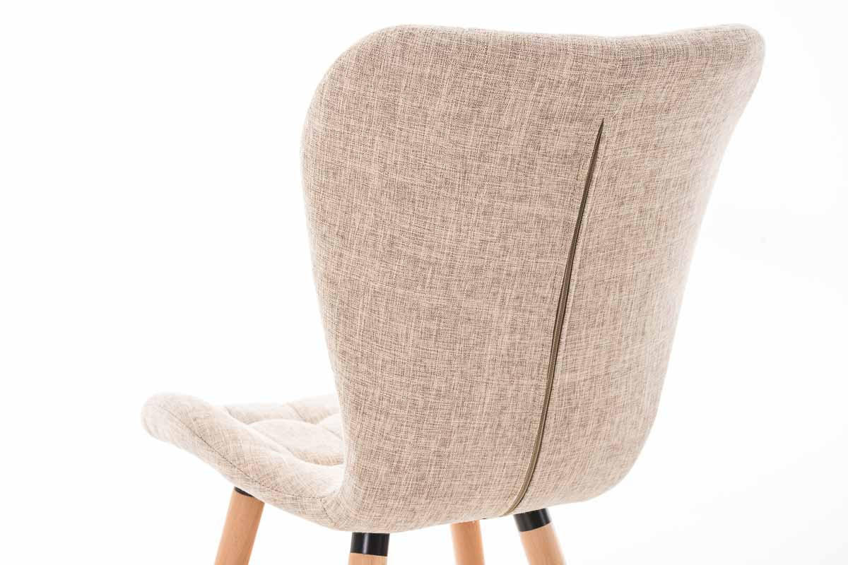 STUHL Stoff creme - Eukalyptusholzfarben/Creme, Holz/Textil (50/88/63cm) - CLP