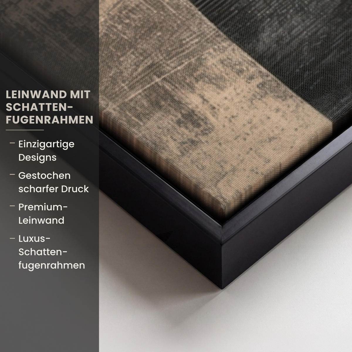 LEINWAND Bilder mit Rahmen - Abstrakt - Flugzeuge - Schwarz - Rund - 60x90 - Beige, Textil (60/90cm) - MuchoWow